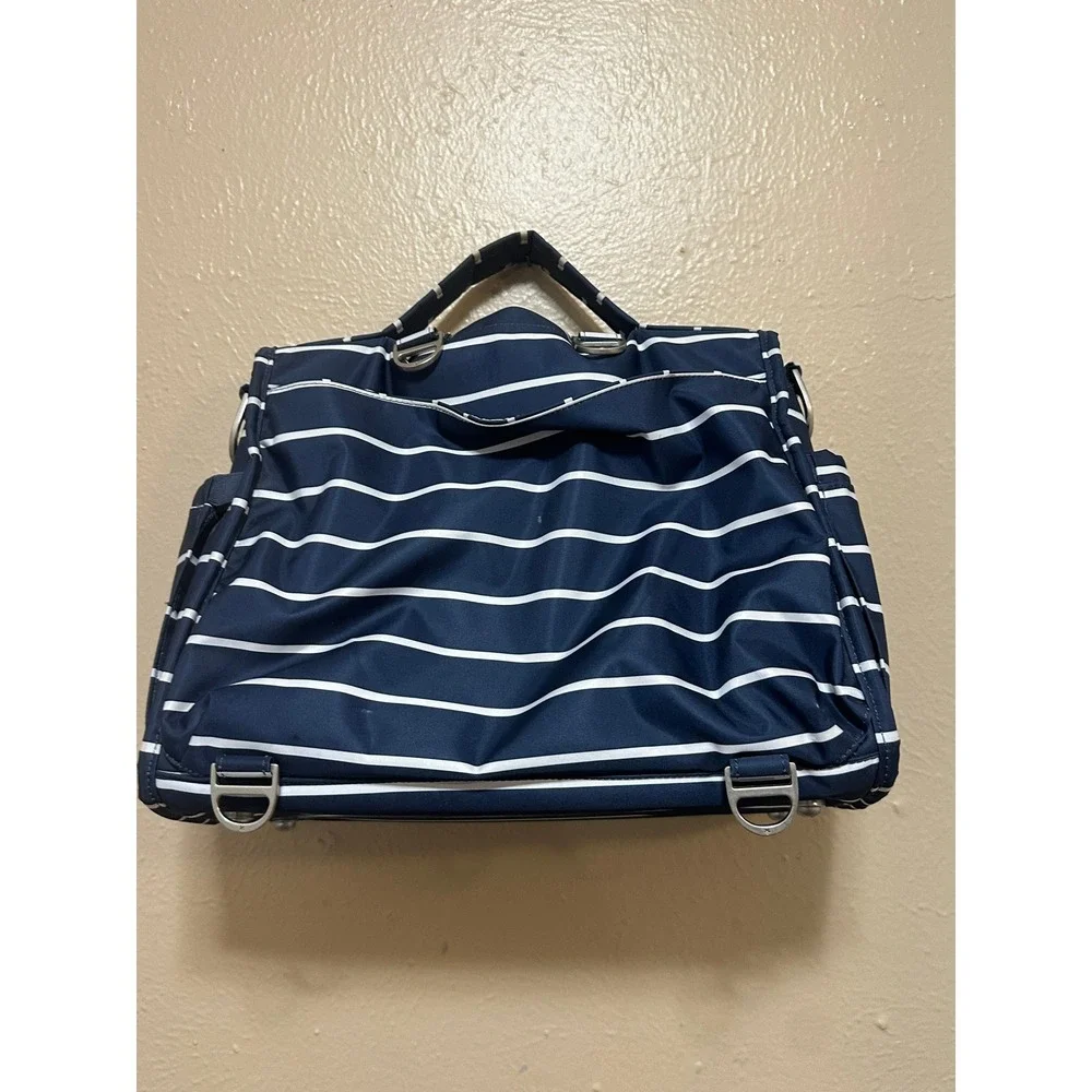 JuJuBe Diaper Bag Navy White Stripe Mommy Tote‎ Messenger Bag with Changing Pad